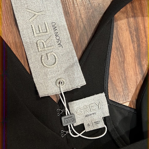 Grey Jason Wu Stretch V-Neck Dress - Picture 9 of 15